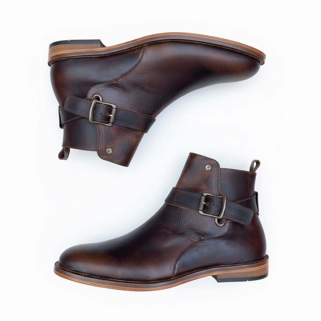 Bota Old Grasso Testa corte piel y  suela de cuero grabada calidad premium  Mod 213