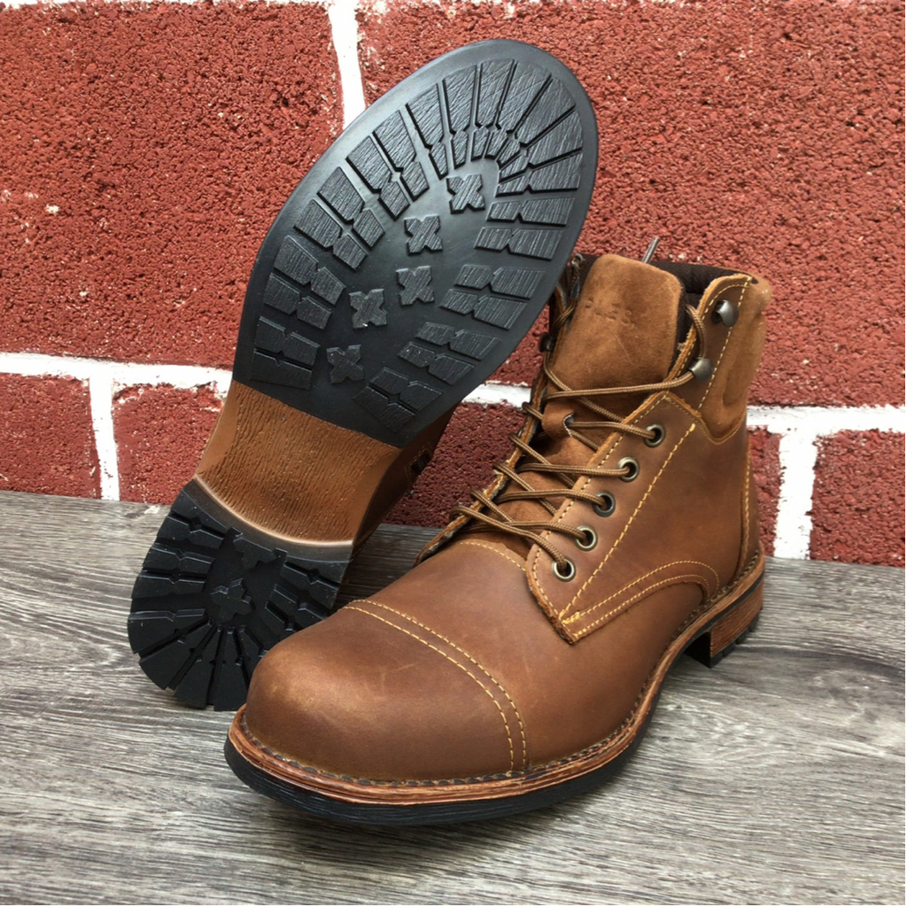 Bota de piel suela antiderrapante Mercer crazy miel 33904 Bruno