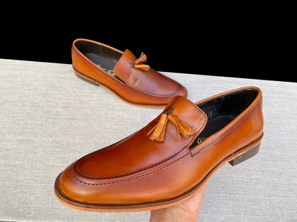 Loafer honey wax brush piel y suela de cuero Mod 7018