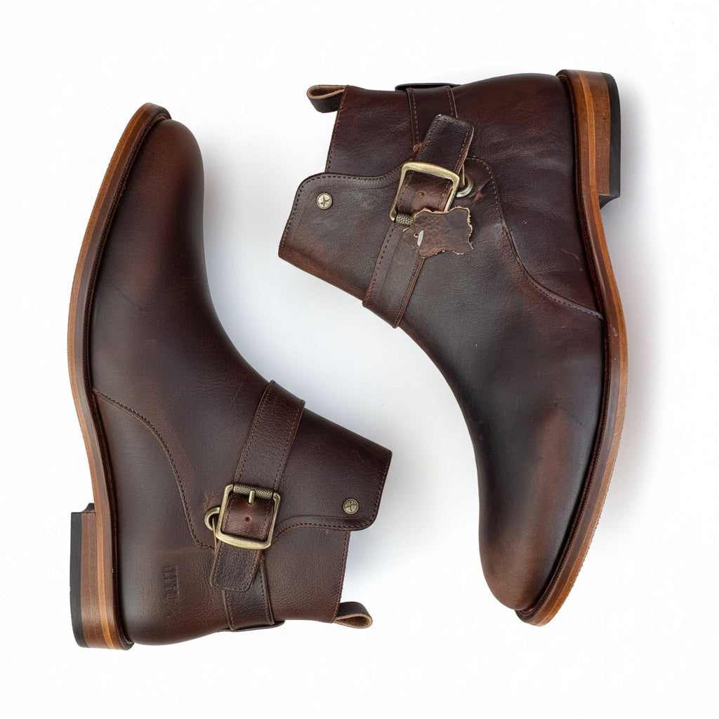 Bota Old Grasso Testa corte piel y  suela de cuero grabada calidad premium  Mod 213
