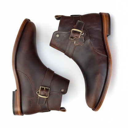 Bota Old Grasso Testa corte piel y  suela de cuero grabada calidad premium  Mod 213