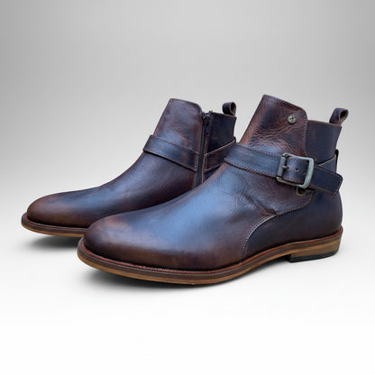 Bota Old Grasso Testa corte piel y  suela de cuero grabada calidad premium  Mod 213