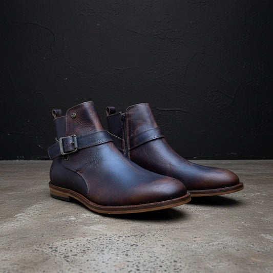 Bota Old Grasso Testa corte piel y  suela de cuero grabada calidad premium  Mod 213