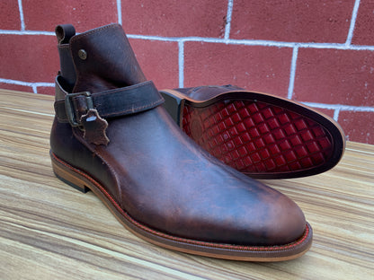 Bota Old Grasso Testa corte piel y  suela de cuero grabada calidad premium  Mod 213