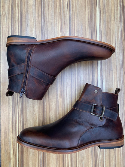 Bota Old Grasso Testa corte piel y  suela de cuero grabada calidad premium  Mod 213