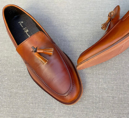 Loafer honey wax brush piel y suela de cuero Mod 7018