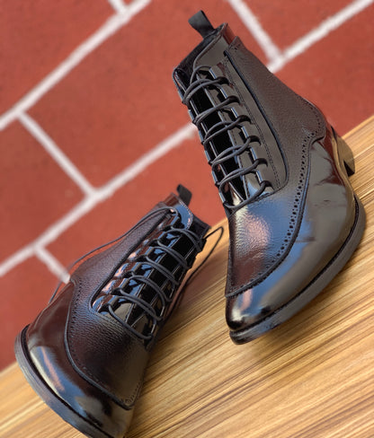 Black Diamond Bota corte piel y suela de cuero Negra Mod 3000